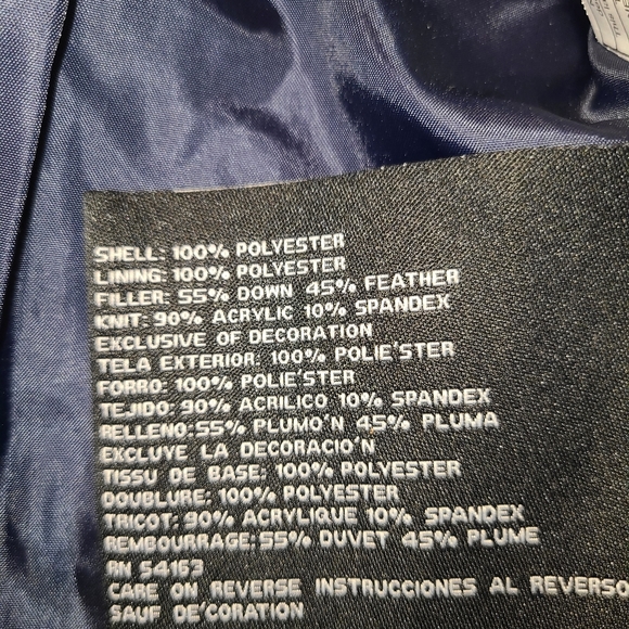 GUESS LOS ANGELES DOWN PUFFER JACKET NAVY BLUE - Picture 9 of 11